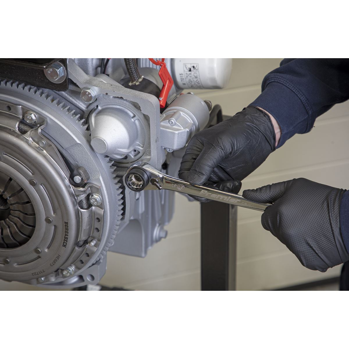 Sealey AK6391 Ratchet Ring Spanner 8-in-1 Reversible Metric Sealey