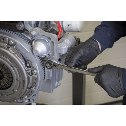 Sealey AK6391 Ratchet Ring Spanner 8-in-1 Reversible Metric Sealey