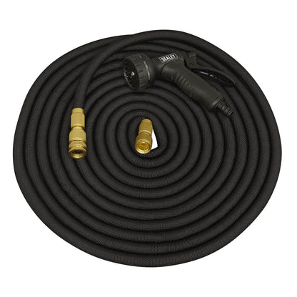 Sealey GH30E Ø17mm Expandable Garden Hose Black 30m Premium Sealey