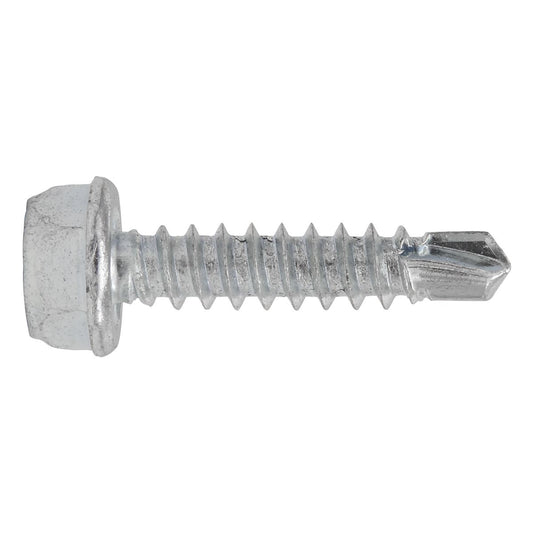 Sealey SDHX4219 Self-Drilling Screw 4.2 x 19mm Hex Head Zinc Pack of 100 Sealey