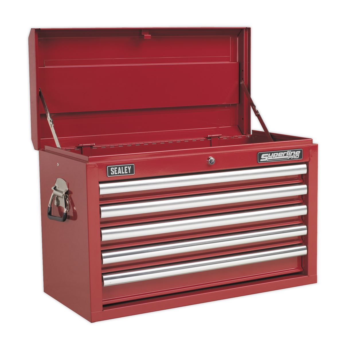 Sealey APCOMBOBBTK55 Topchest & Rollcab Combination 10 Drawer with Ball-Bearing Slides - Red with 148pc Tool Kit Sealey