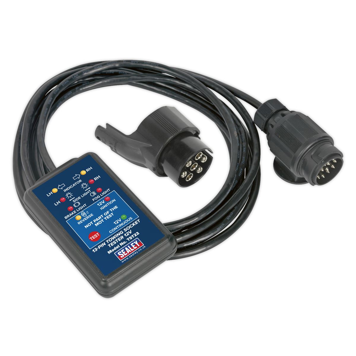 Sealey TST22 Towing Socket Tester 13-Pin 12V - DVSA Approved Sealey