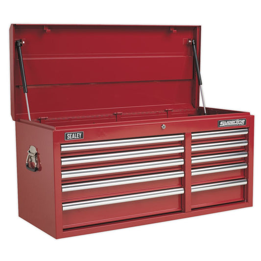 Sealey AP41110 Topchest 10 Drawer with Ball-Bearing Slides Heavy-Duty - Red Sealey