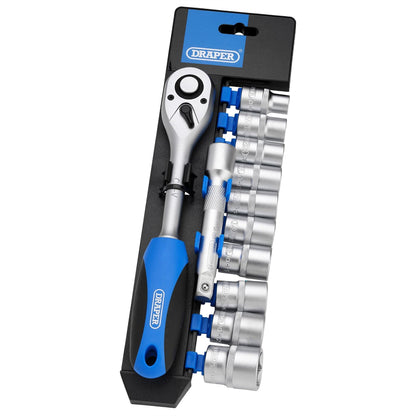 Draper 16374 Metric Socket and Ratchet Set 1/2" Sq. Dr. 12 Piece Draper