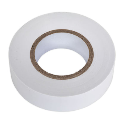 Sealey ITWHT10 PVC Insulating Tape 19mm x 20m White Pack of 10 Sealey