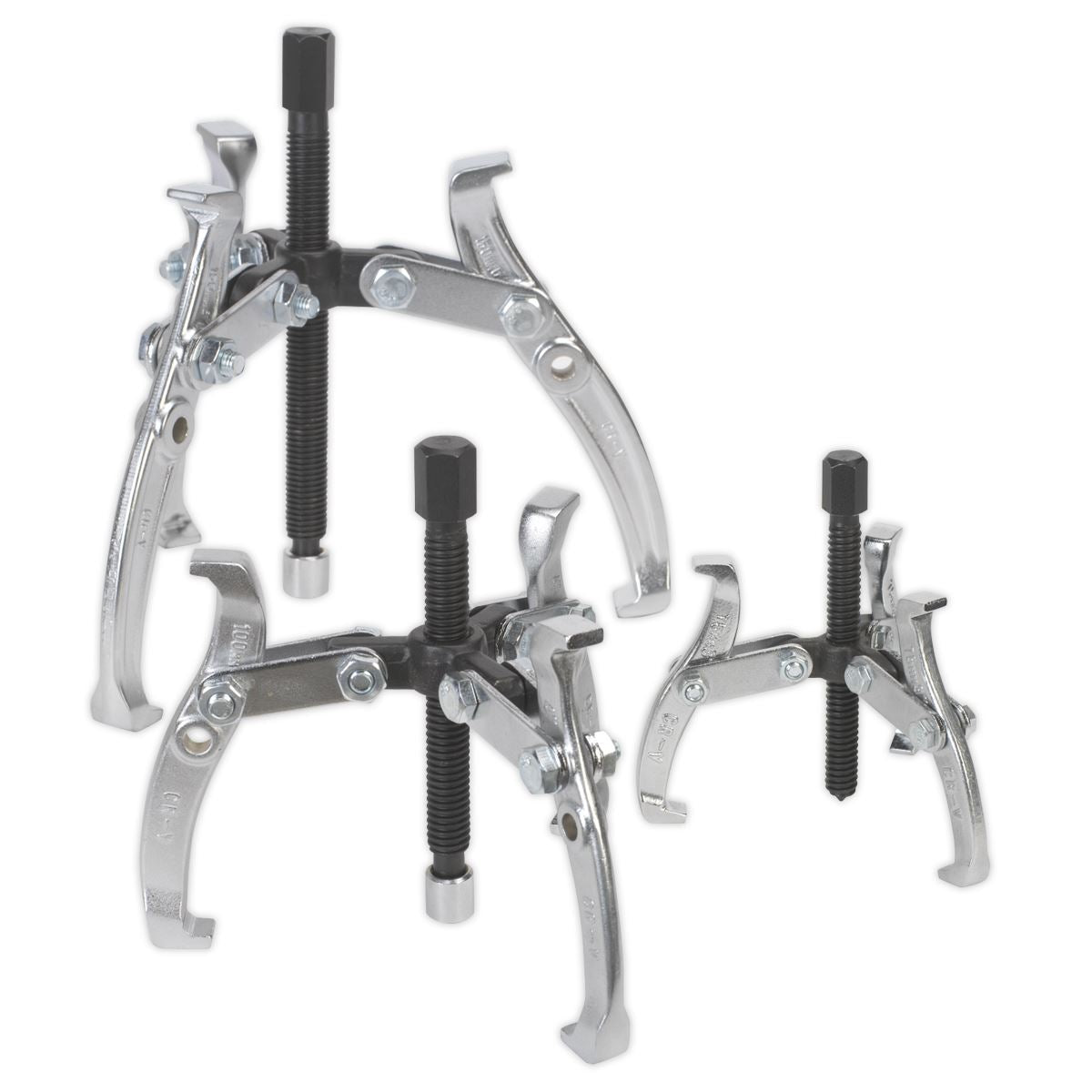 Sealey AK78 Gear Reversible Puller Set 3pc Triple Leg Sealey