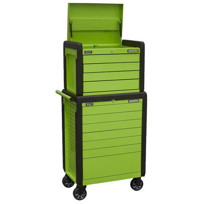 Sealey APPDSTACKG Topchest & Rollcab Combination 11 Drawer Push-To-Open - Green Sealey