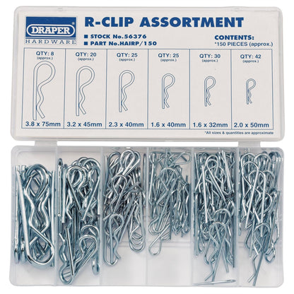 Draper 56376 R-Clip Assortment 150 Piece Draper