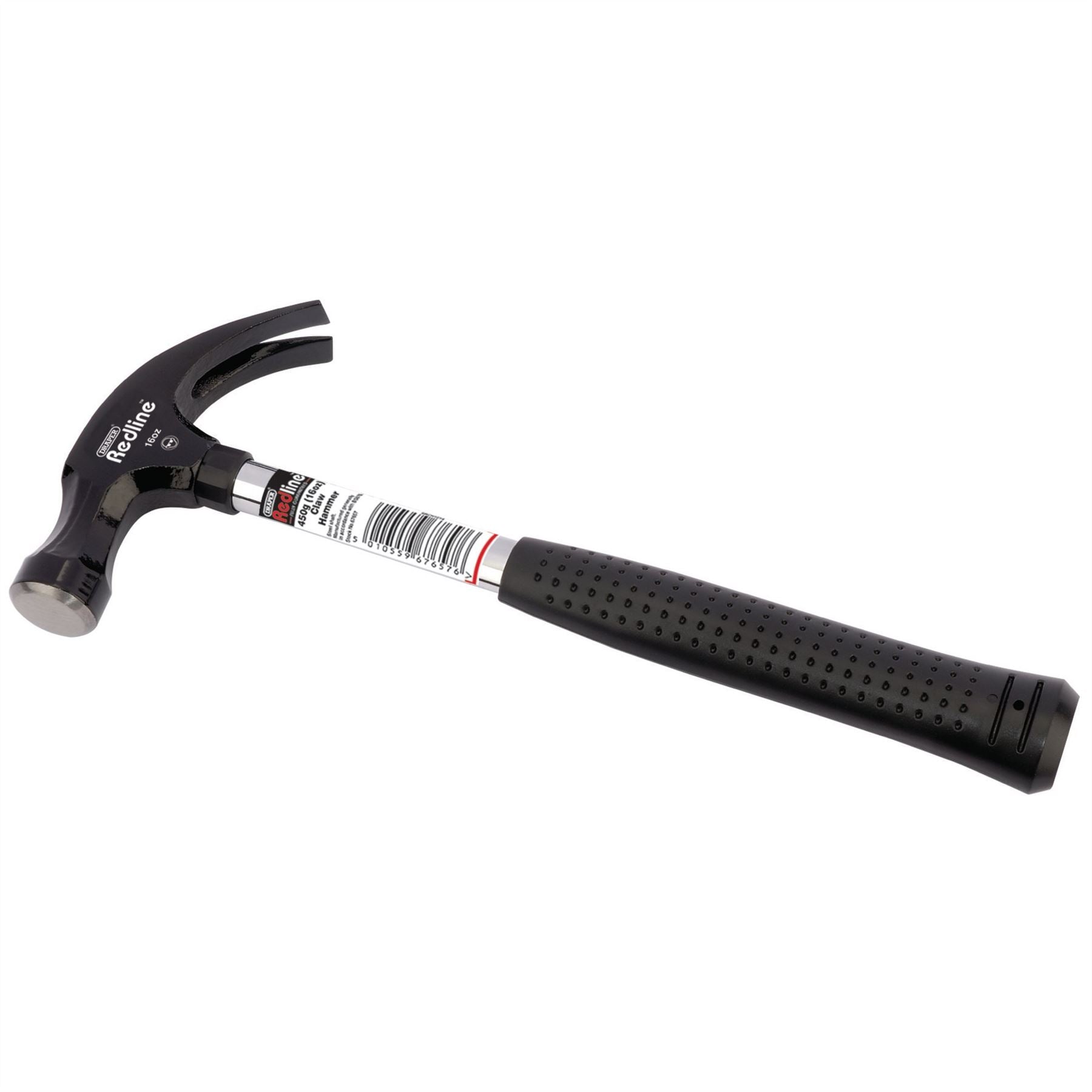 Draper 67657 Redline® Claw Hammer with Steel Shaft 450g/16oz Draper