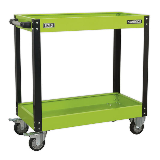 Sealey CX109HV Workshop Trolley 2-Level Heavy-Duty - Hi-Vis Green Sealey