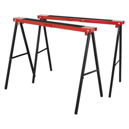 Sealey FDT2 Fold Down Trestles Pair 100kg Capacity per Trestle Sealey