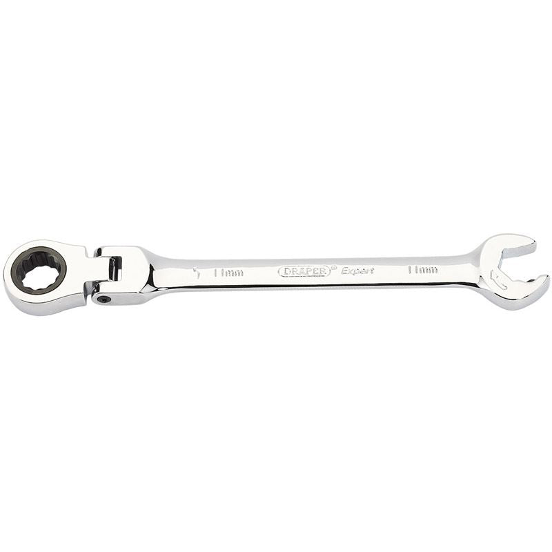 Draper 06855 Metric Combination Spanner with Flexible Head and Double Ratcheting Features 11mm Draper