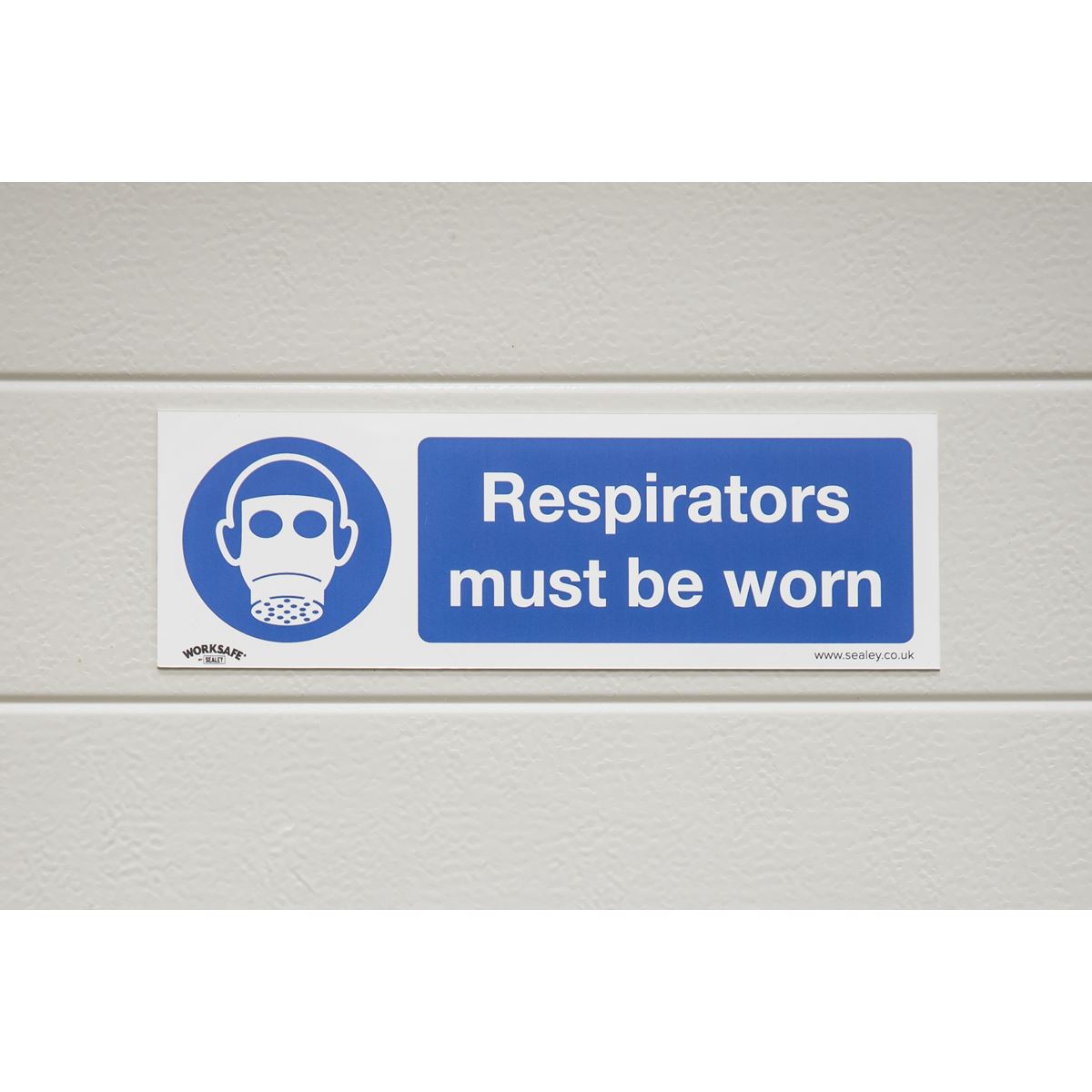 Sealey SS56P1 Mandatory Safety Sign - Respirators Must Be Worn - Rigid Plastic Sealey