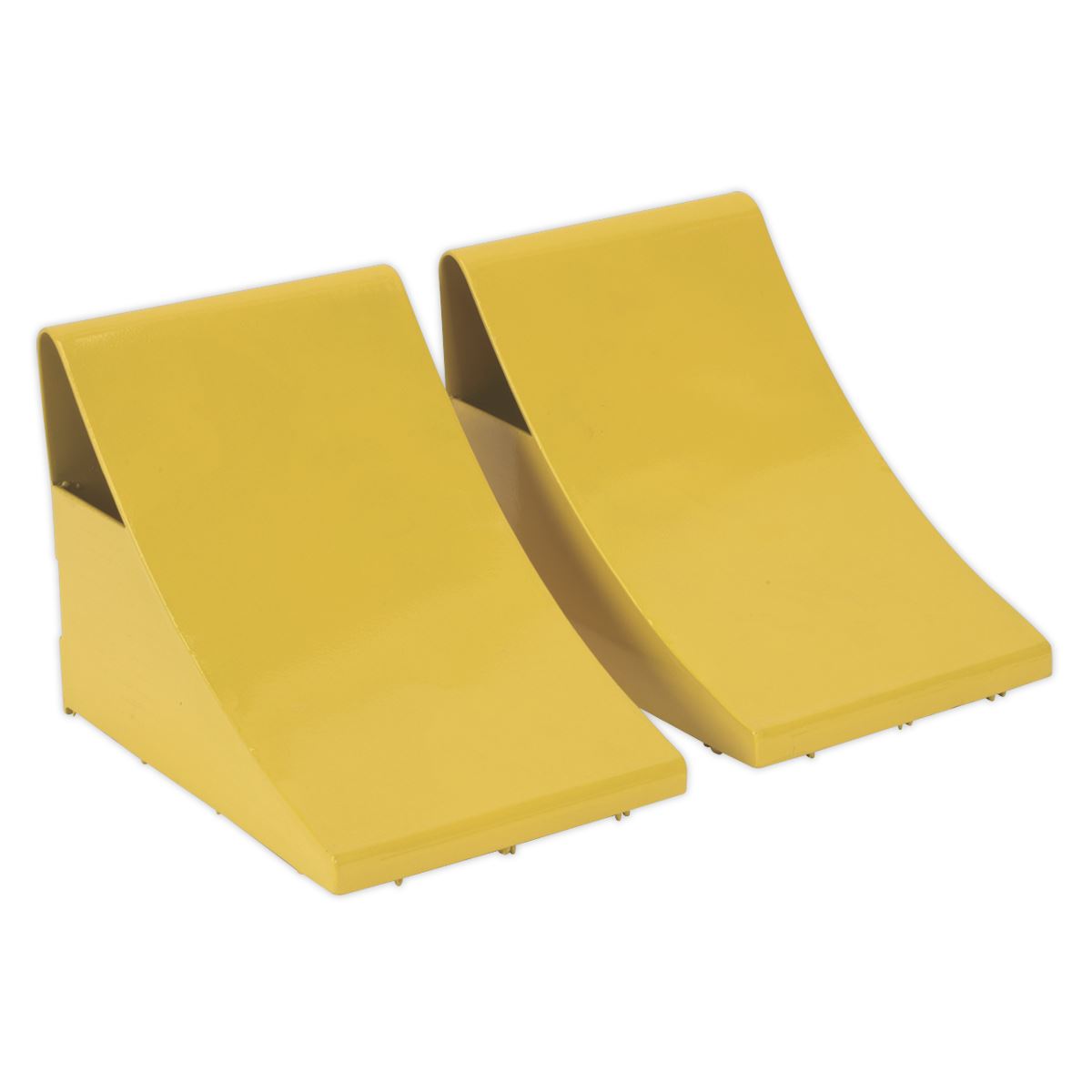 Sealey WC05 Heavy-Duty Steel Wheel Chocks 4kg - Pair Sealey
