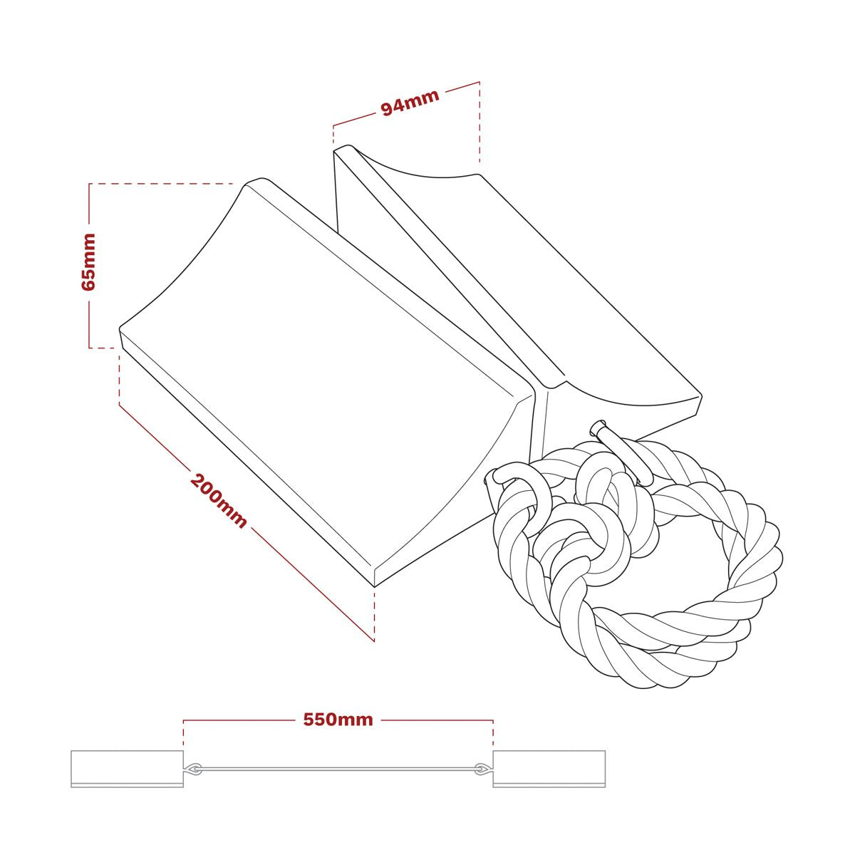 Sealey WC16 Rubber Wheel Chocks Heavy-Duty - Pair Sealey