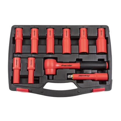 Sealey AK7943 Insulated Socket Set 10pc 1/2"Sq Drive 6pt WallDrive® VDE Approved Sealey
