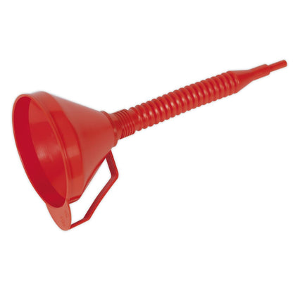 Sealey F16F Funnel with Flexible Spout & Filter Medium Ø160mm Sealey