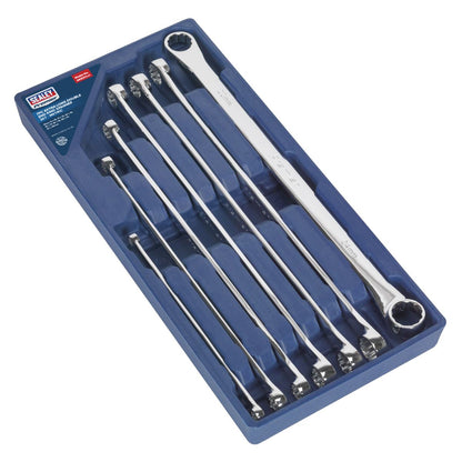 Sealey AK6311 Double End Ring Spanner Set 7pc Extra-Long Metric Sealey