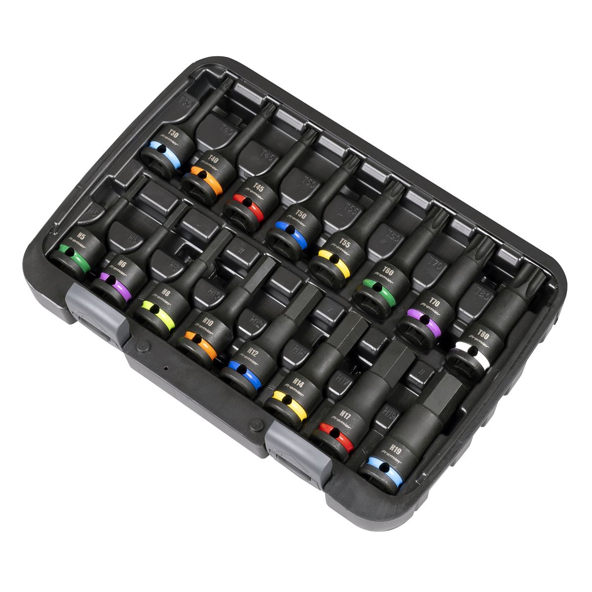 Sealey AK56005 Premier Hex & TRX-Star* Impact Socket Bit Set 1/2"Sq Drive 16pc Sealey