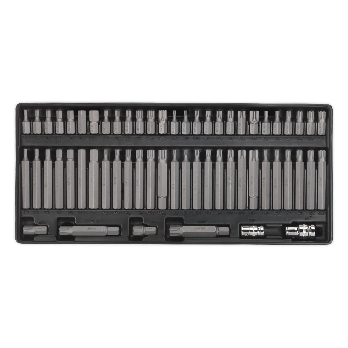 Sealey TBT11 Tool Tray with Security TRX-Star*/Hex/Ribe/Spline Bit Set 60pc Sealey