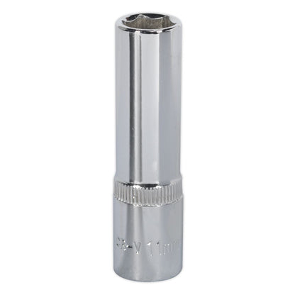 Sealey SP3811D WallDrive® Socket 11mm Deep 3/8"Sq Drive Fully Polished Sealey