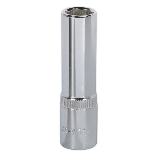 Sealey SP3811D WallDrive® Socket 11mm Deep 3/8"Sq Drive Fully Polished Sealey