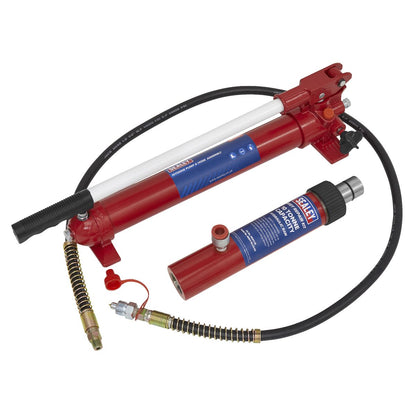 Sealey RE97.10-COMBO Snap Push Ram with Pump & Hose Assembly - 10 Tonne Sealey