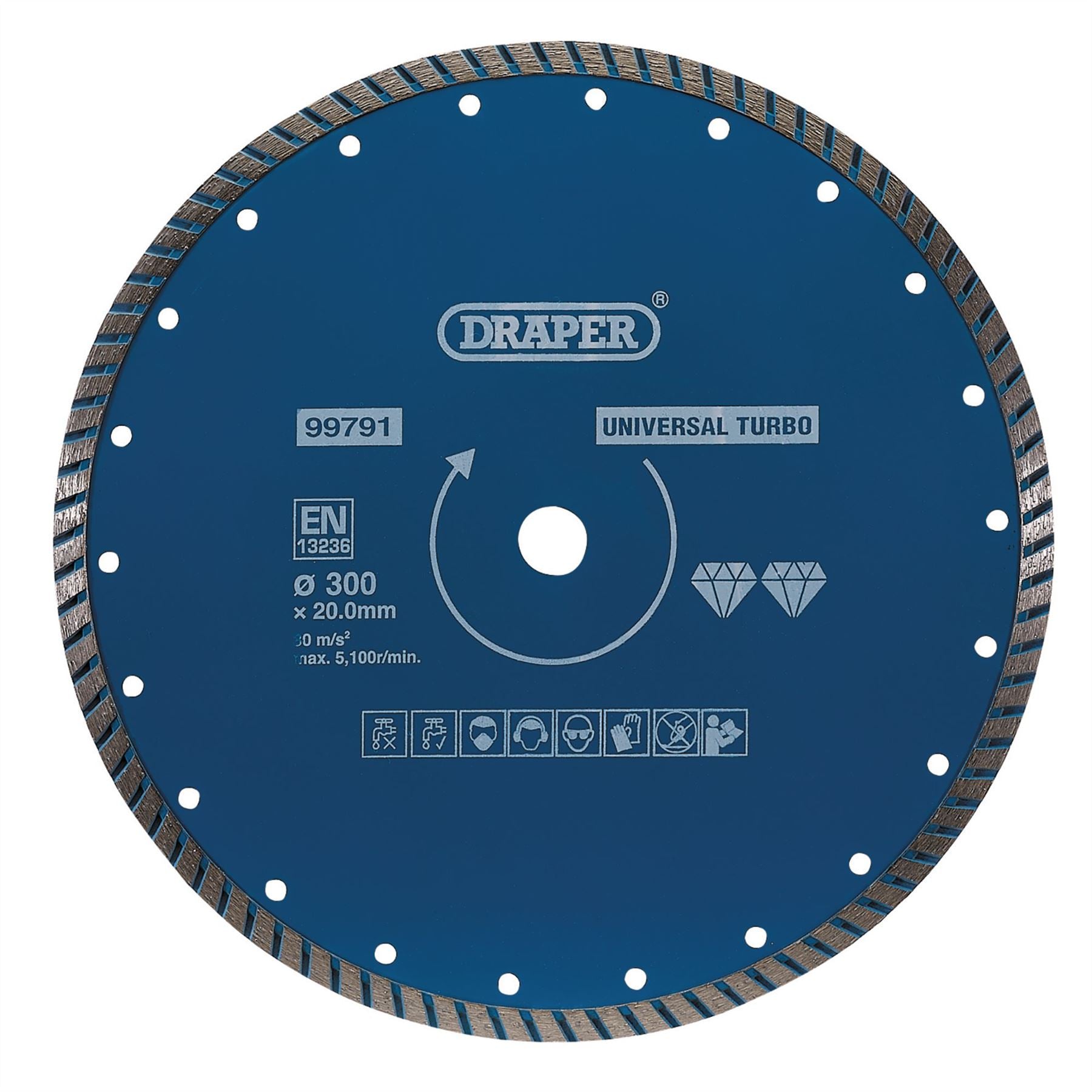 Draper 99791 Turbo Diamond Blade 300mm Draper