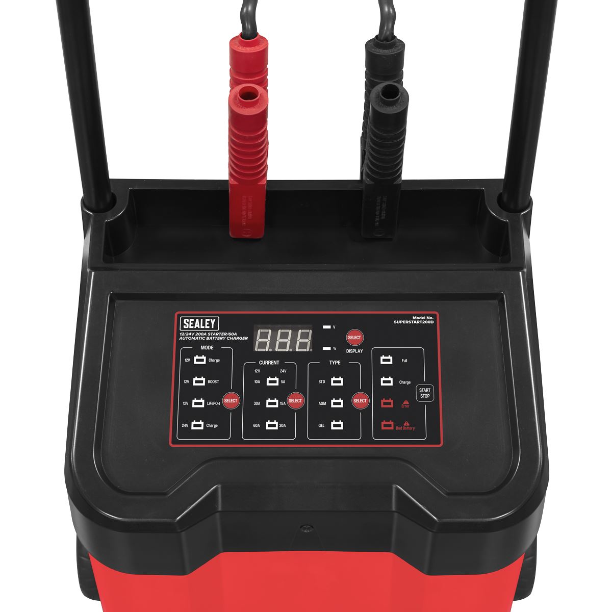 Sealey SUPERSTART200D 12/24V Starter 200A/Automatic Battery Charger 60A Sealey