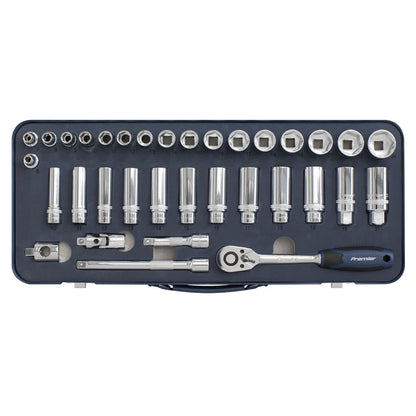 Sealey AK27481 Socket Set 34pc 3/8"Sq Drive Lock-On™ 6pt Metric Sealey