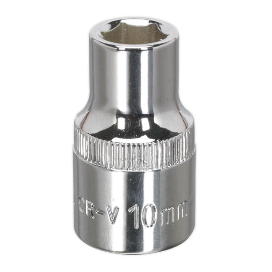 Sealey SP1210 WallDrive® Socket 10mm 1/2"Sq Drive Fully Polished Sealey