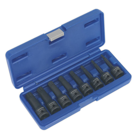 Sealey AK5604 Spline Impact Socket Bit Set 8pc 1/2"Sq Drive Sealey