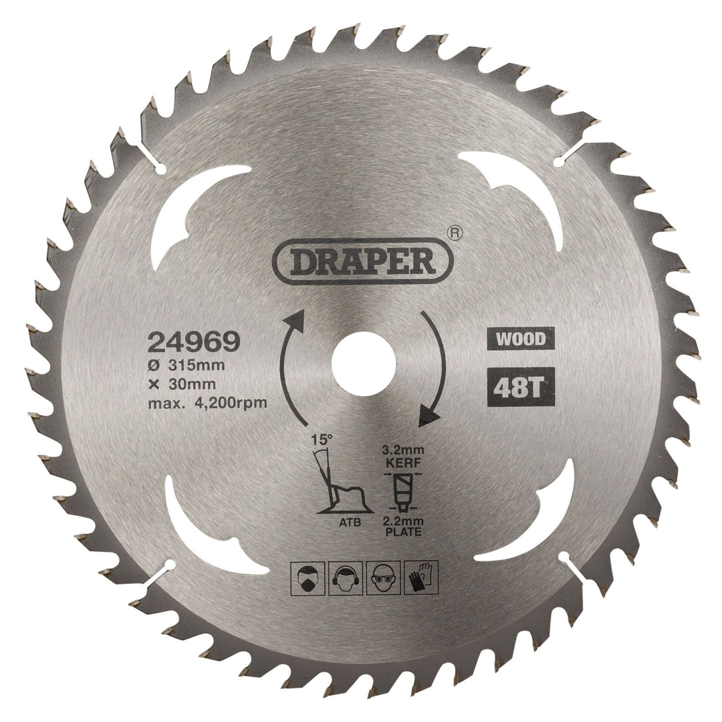 Draper 24969 TCT Circular Saw Blade for Wood 315 x 30mm 48T Draper