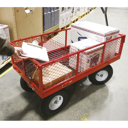 Sealey CST806 Platform Truck with Sides Pneumatic Tyres 450kg Capacity Sealey