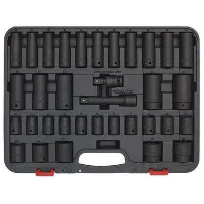 Sealey AK5634M Impact Socket Set 34pc 1/2"Sq Drive Metric Sealey
