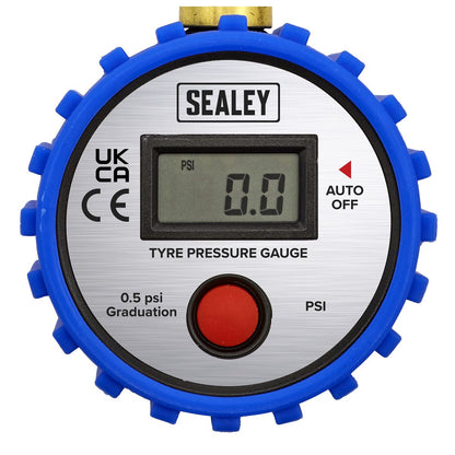 Sealey TST/PG981 Tyre Pressure Gauge Digital with Leader Hose & Quick Release 0-100psi Sealey