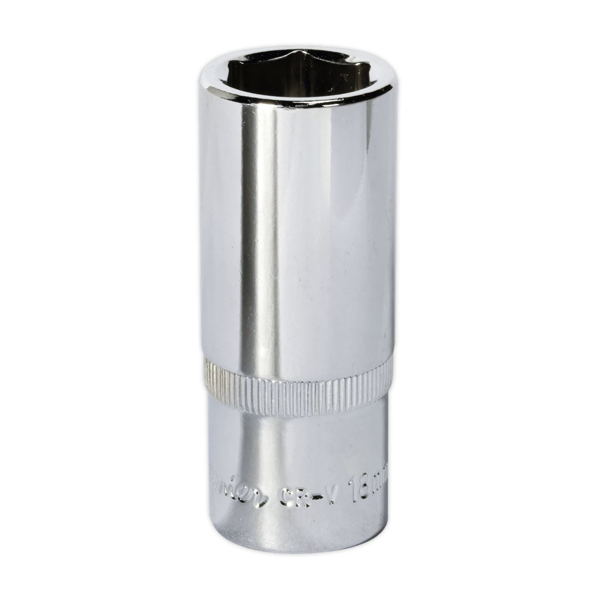 Sealey SP3818D WallDrive® Socket 18mm Deep 3/8"Sq Drive Fully Polished Sealey