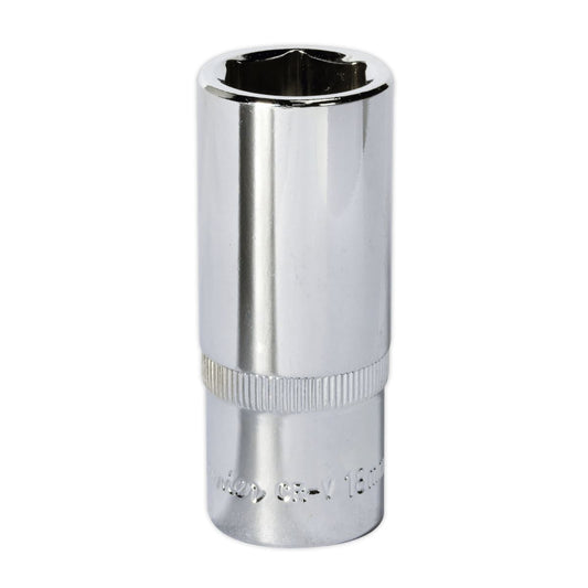 Sealey SP3818D WallDrive® Socket 18mm Deep 3/8"Sq Drive Fully Polished Sealey