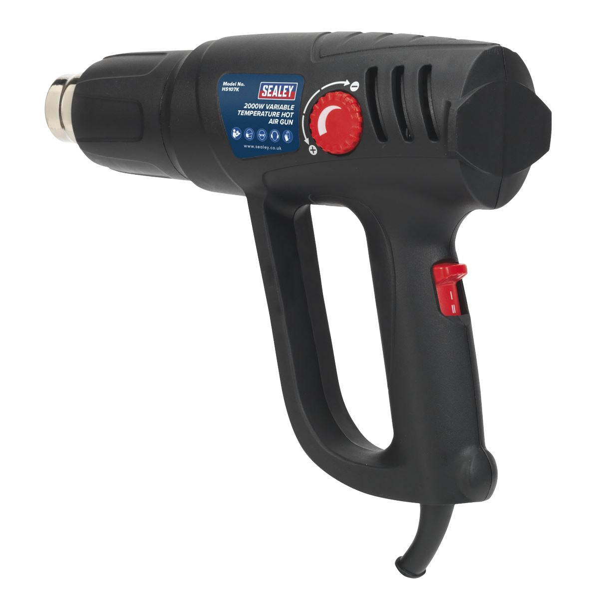 Sealey HS107K Variable Temperature Hot Air Gun Kit 2000W 50-450°C/90-600°C Sealey