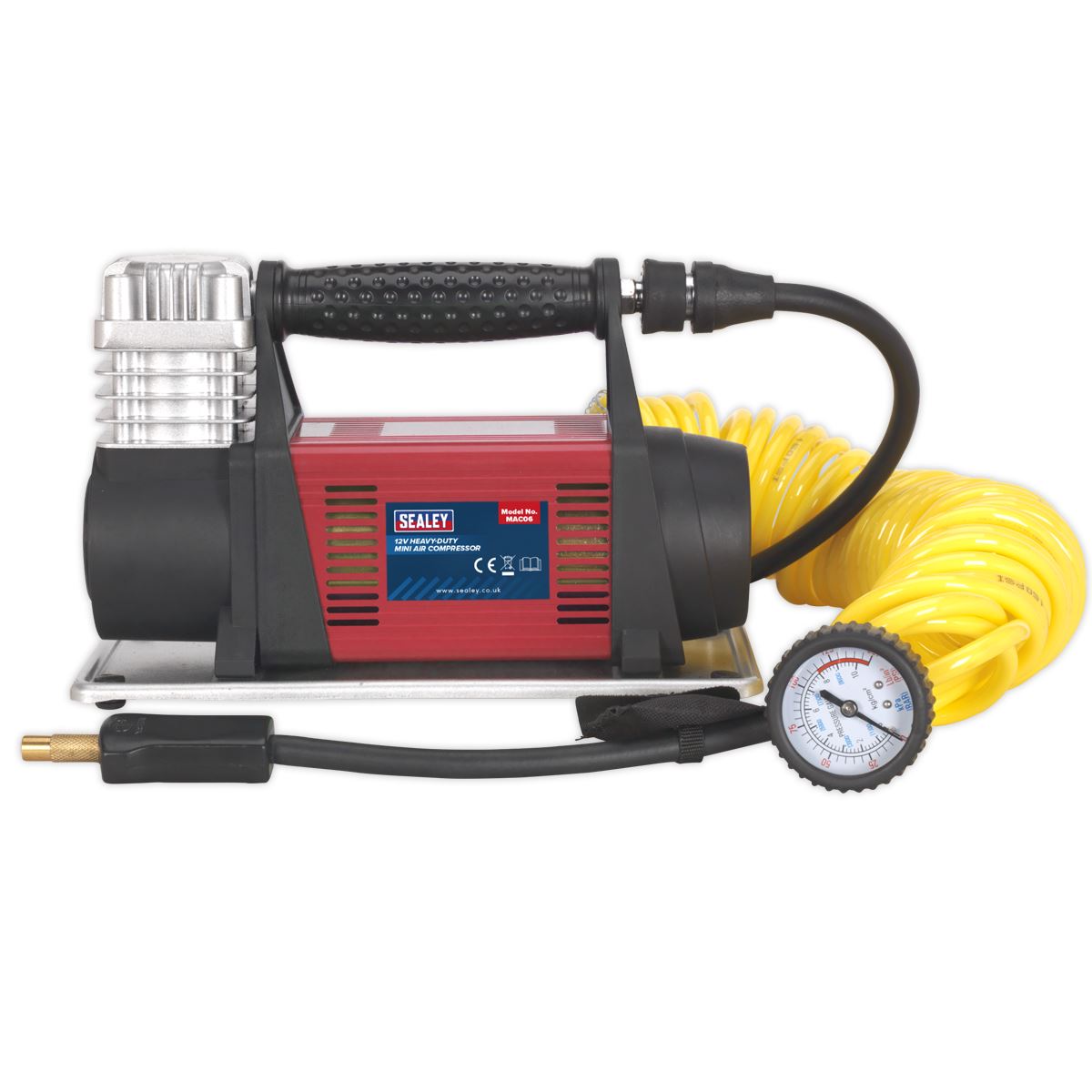 Sealey MAC06 Tyre Inflator/Mini Air Compressor 12V Heavy-Duty Sealey