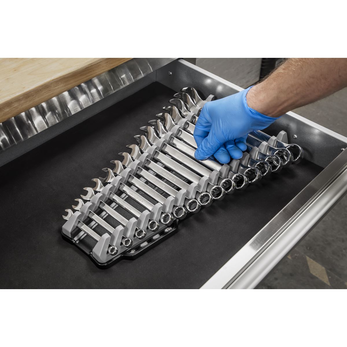 Sealey WR11 Reversible Spanner Rack 16pc Sealey