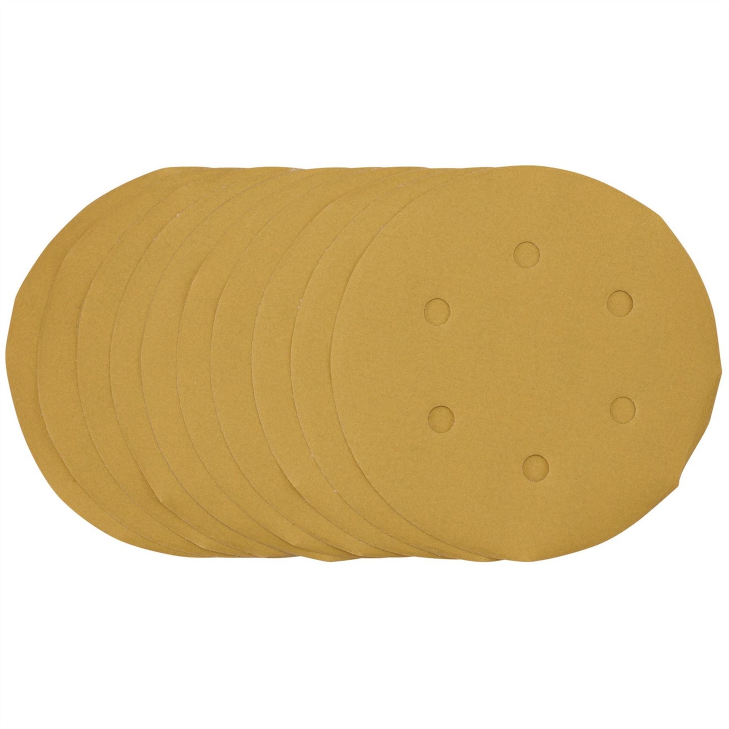 Draper 64282 Gold Sanding Discs with Hook & Loop 150mm 400 Grit 6 Dust Extraction Holes Pack of 10 Draper
