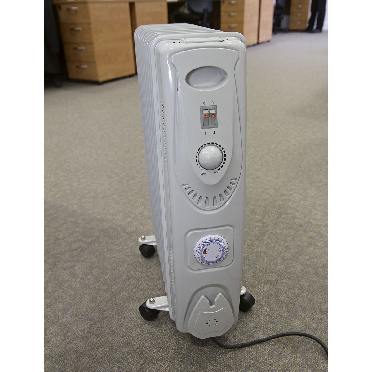 Sealey RD2500T Oil Filled Radiator 2500W/230V 11-Element with Timer Sealey