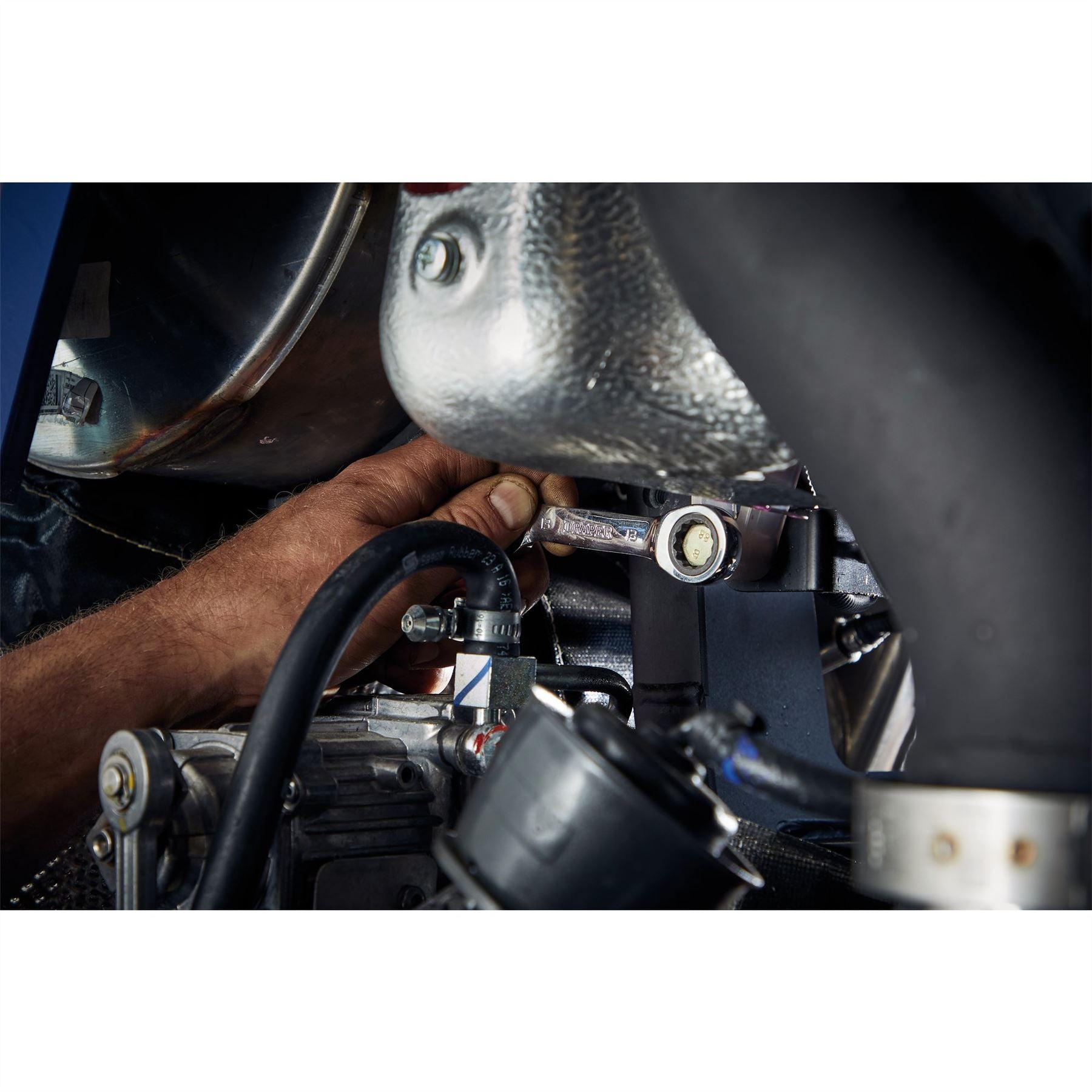 Draper 27982 HI-TORQ® Metric Stubby Flexible Head Ratchet Combination Spanner Set 8 Piece Draper