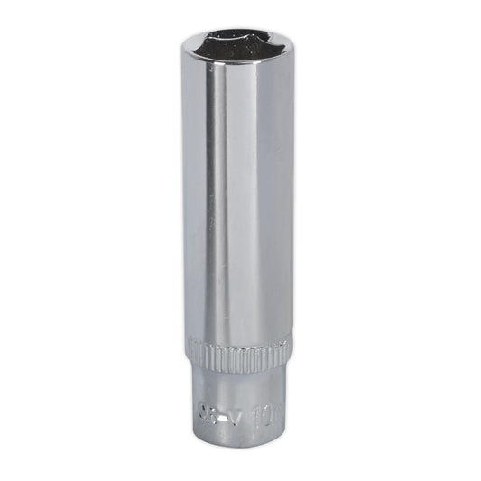Sealey SP1410D WallDrive® Socket 10mm Deep 1/4"Sq Drive Fully Polished Sealey