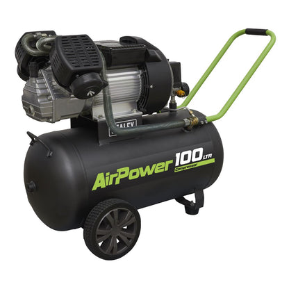 Sealey SAC10030VE Air Compressor 100L V-Twin Direct Drive 3hp Sealey