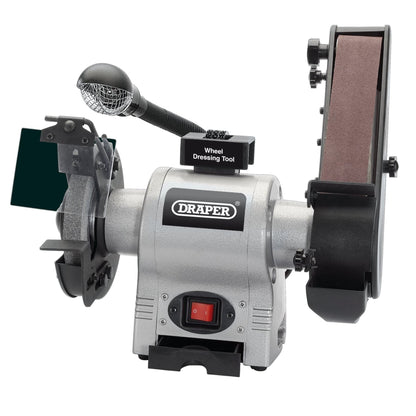 Draper 05096 Bench Grinder with Sanding Belt and Work light 150mm 370W Draper
