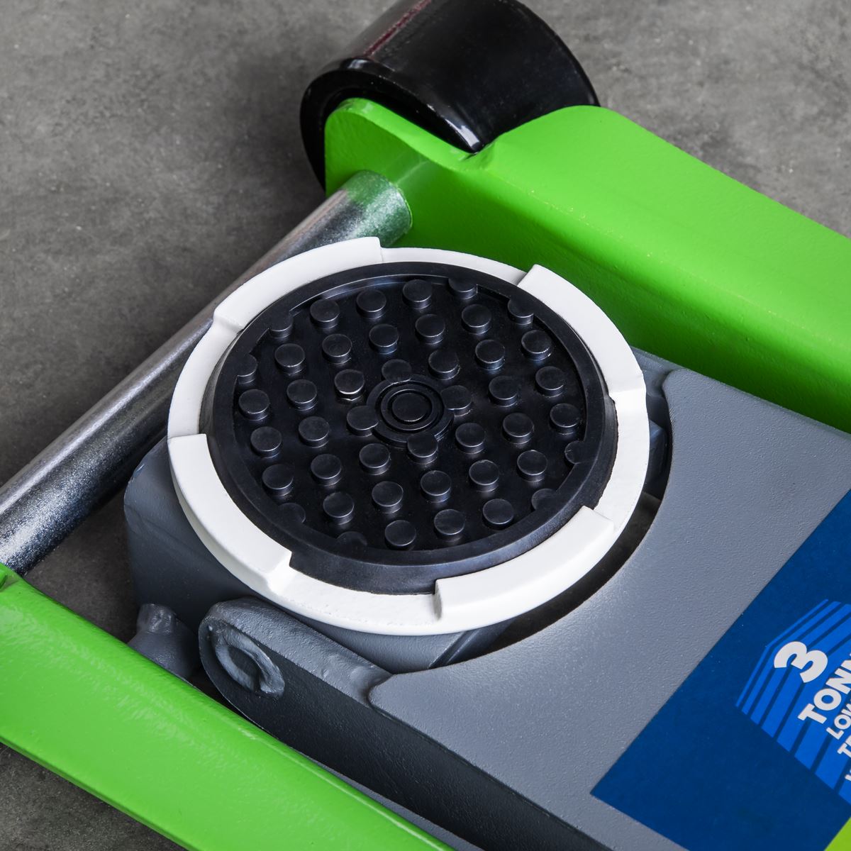 Sealey 3000LEHV Low Profile Trolley Jack with Rocket Lift 3 Tonne - Green Sealey