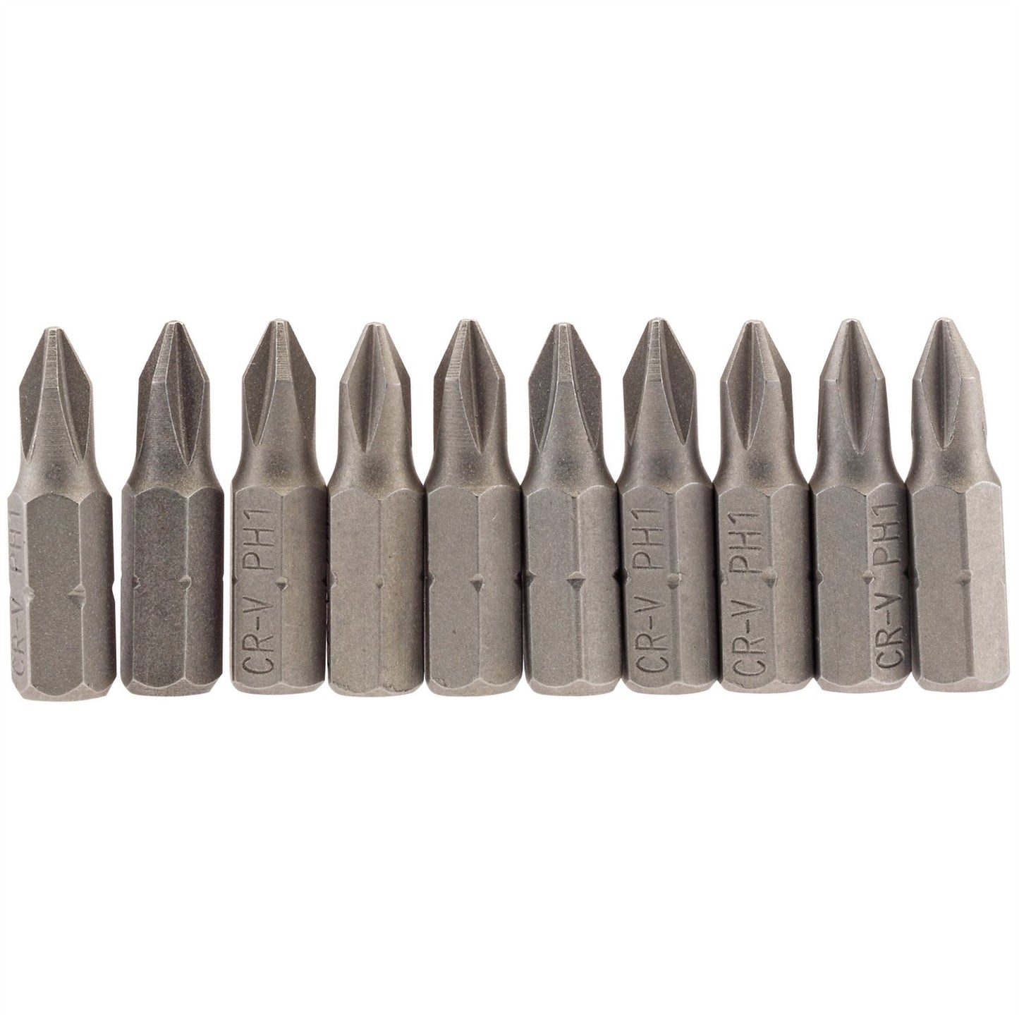 Draper 64060 Cross Slot Insert Bit 1/4" Hex 25mm Long No.1 Pack of 10 Draper