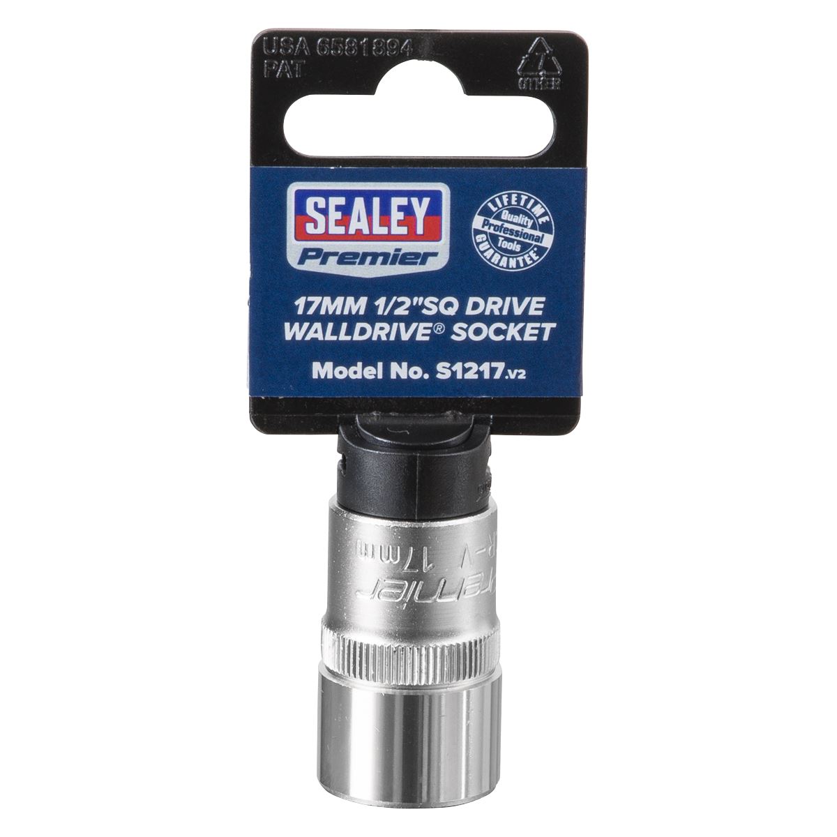 Sealey S1217 WallDrive® Socket 17mm 1/2"Sq Drive Sealey
